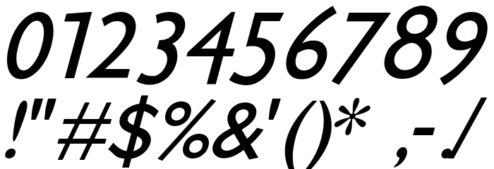 Bradbury-Oblique Font OTHER CHARS