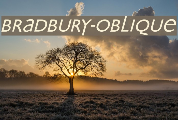 Bradbury-Oblique Font examples