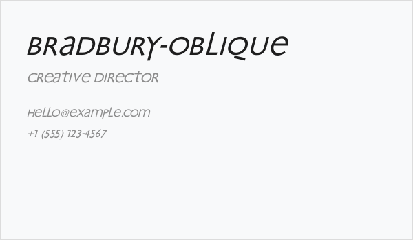 Bradbury-Oblique Business Card