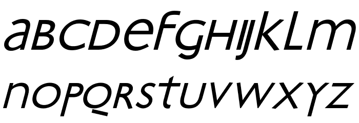 Bradbury-Oblique Font LOWERCASE