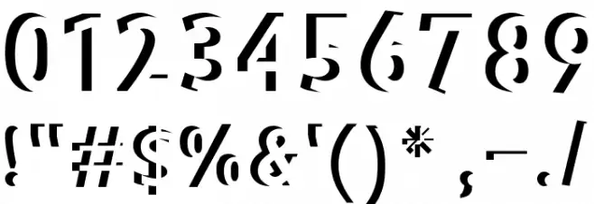 BradburysBoldShadow Font OTHER CHARS