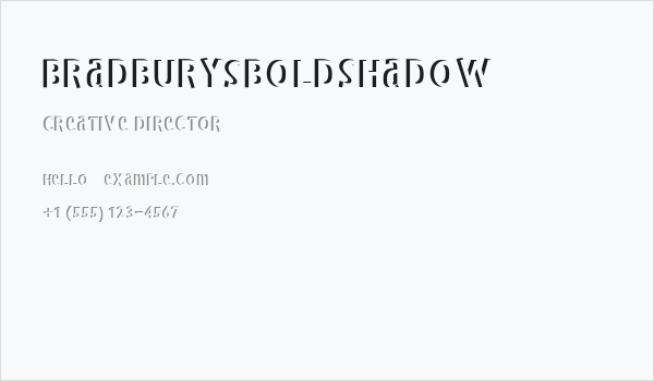 BradburysBoldShadow Business Card