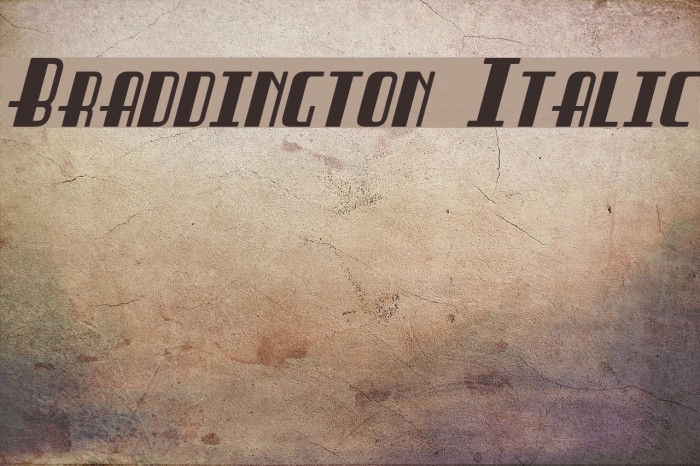 Braddington Italic Example 1