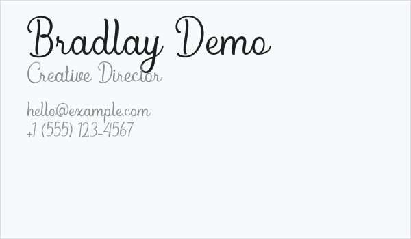 Bradlay Demo Business Card