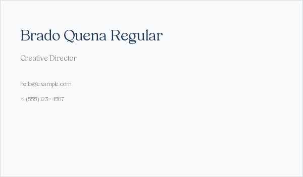 Brado Quena Regular Business Card