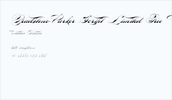 Bradstone-Parker Script Limited Free Version Business Card