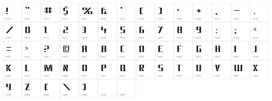 Braeside Lumberboy Character Map