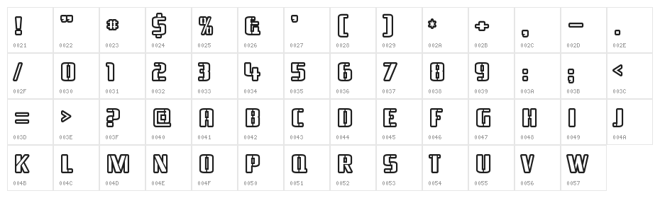 Braeside Outline Character Map