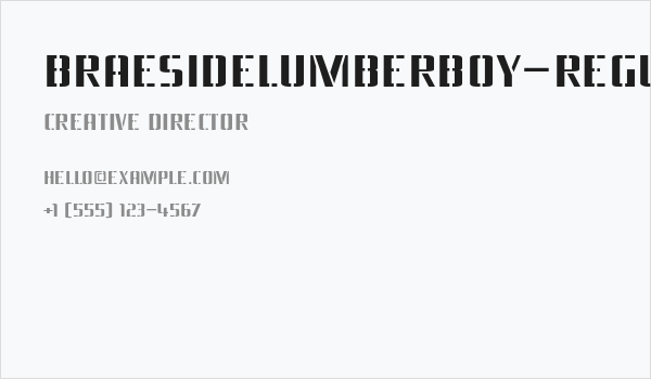 BraesideLumberboy-Regular Business Card