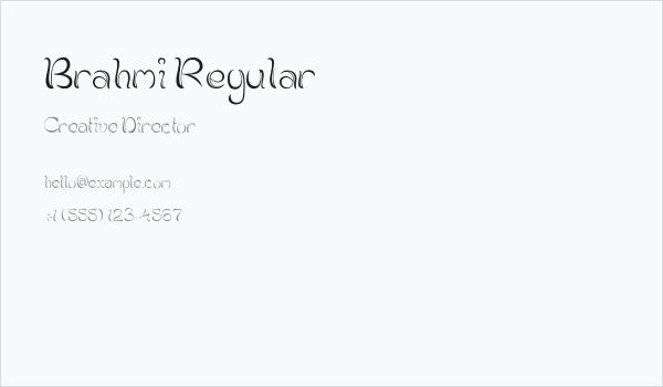 Brahmi Regular Business Card