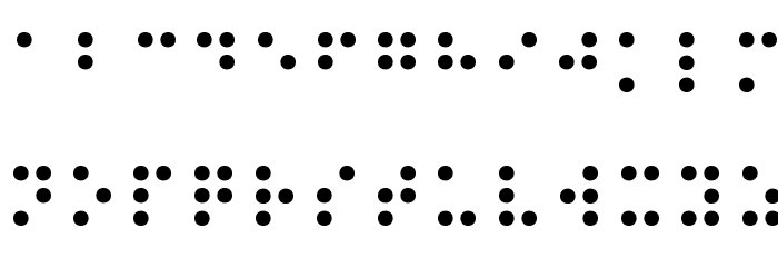 Braille Normal Font LOWERCASE