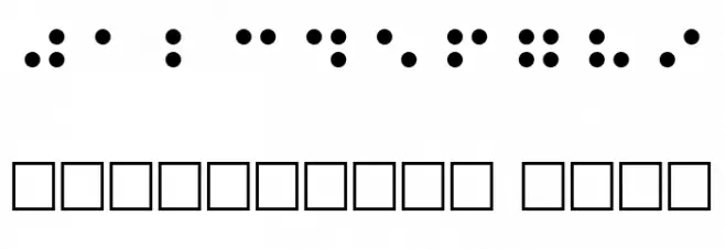 Braille Regular Font OTHER CHARS