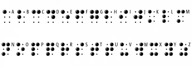 BrailleLatin Schriftart Groß