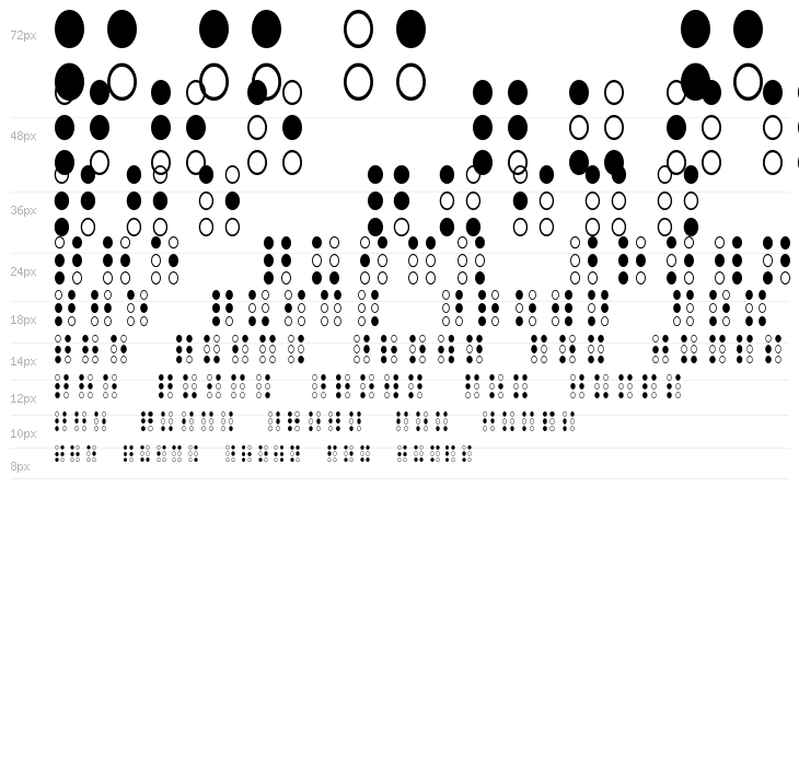 Brailled Regular Waterfall