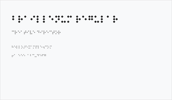 Braillenum Regular Business Card