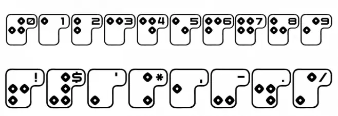 Brailler V1 Light Regular Font OTHER CHARS