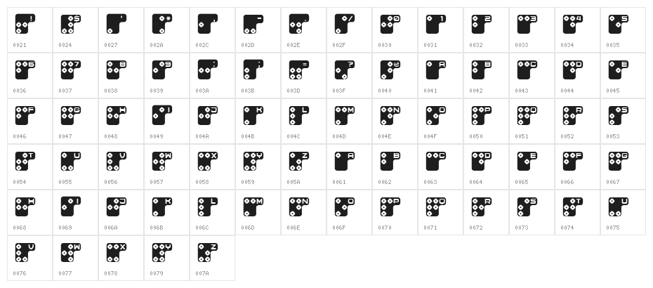 Brailler V1 Regular Character Map