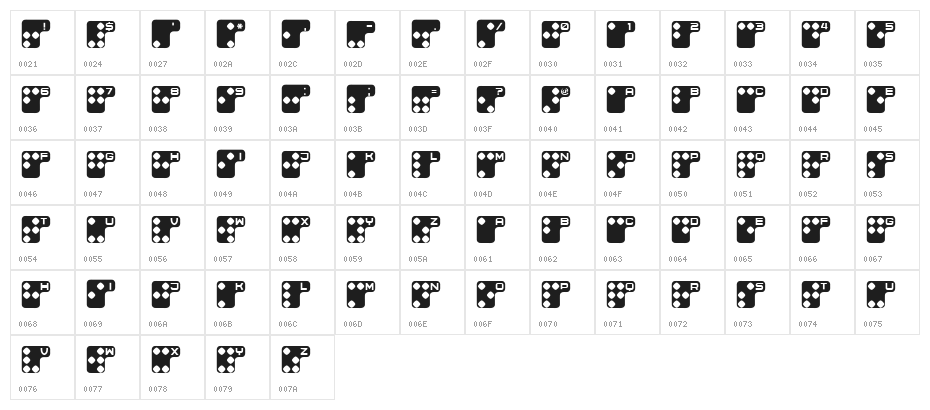 Brailler V3 Regular Character Map