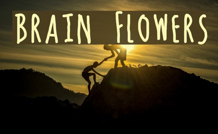 Brain Flowers Font examples