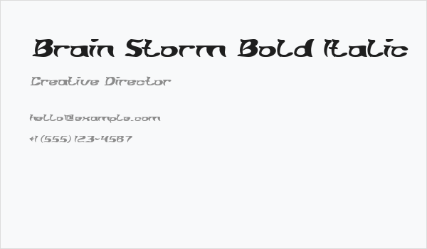 Brain Storm Bold Italic Business Card