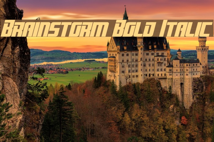 Brainstorm Bold Italic Font examples
