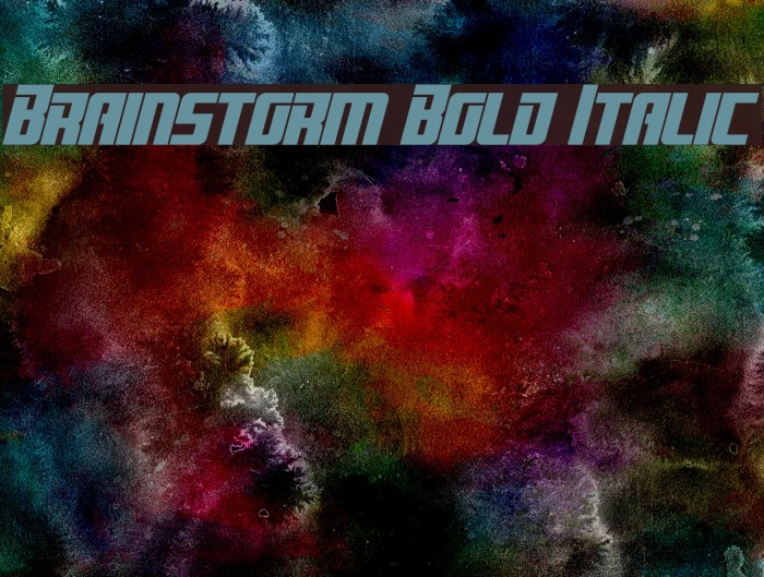 Brainstorm Bold Italic Font examples