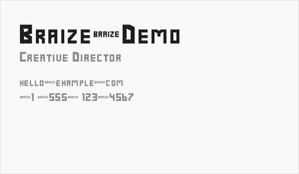Braize-Demo Business Card