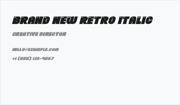 Brand New Retro Italic Business Card