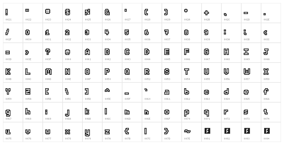 Brandi Alexander Outline Regular Character Map