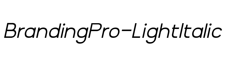 BrandingPro-LightItalic  Скачать бесплатные шрифты