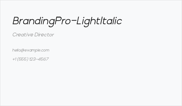 BrandingPro-LightItalic Business Card