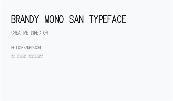 Brandy mono san typeface Business Card