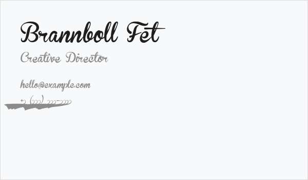 Brannboll Fet Business Card