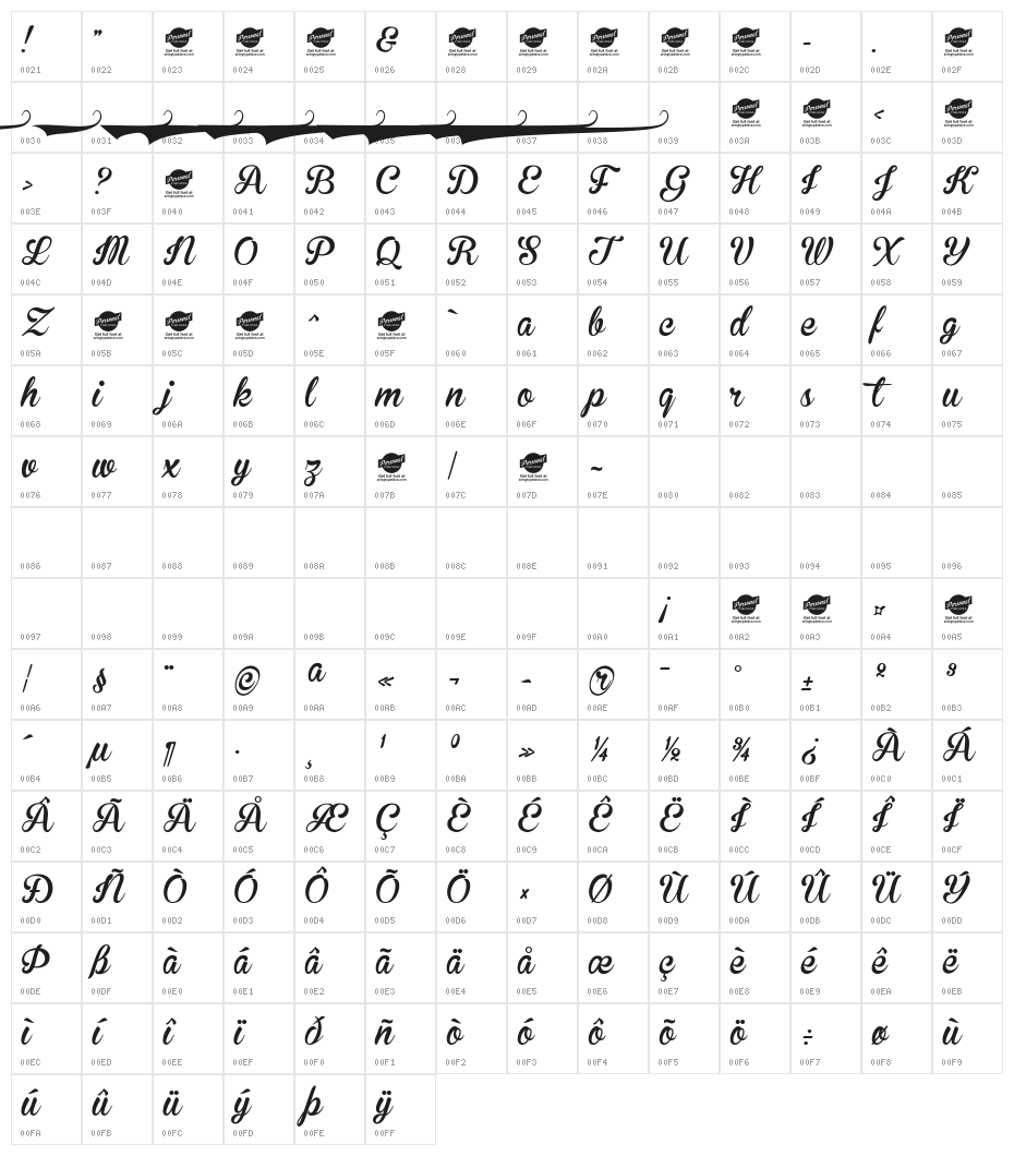 Brannboll Ny Personal Use Only Character Map