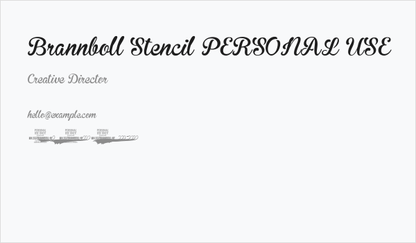 Brannboll Stencil PERSONAL USE Business Card