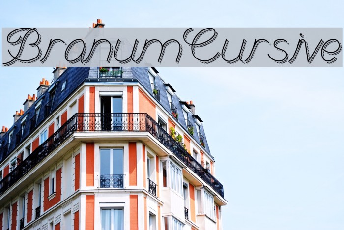 BranumCursive Font examples