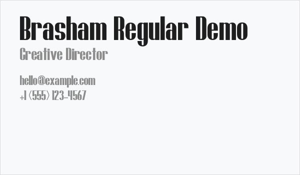 Brasham Regular Demo Business Card