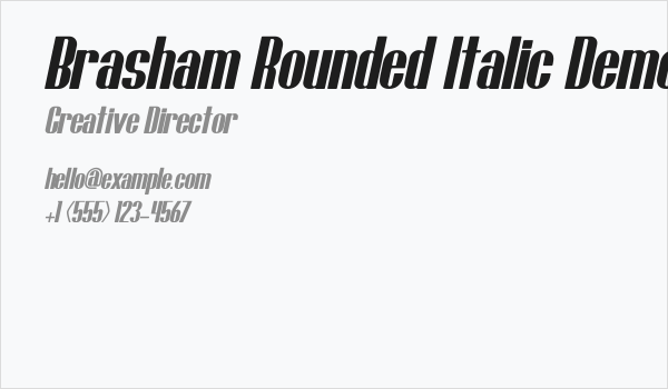 Brasham Rounded Italic Demo Rounded Italic Business Card