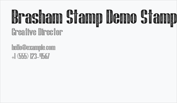 Brasham Stamp Demo Stamp Business Card