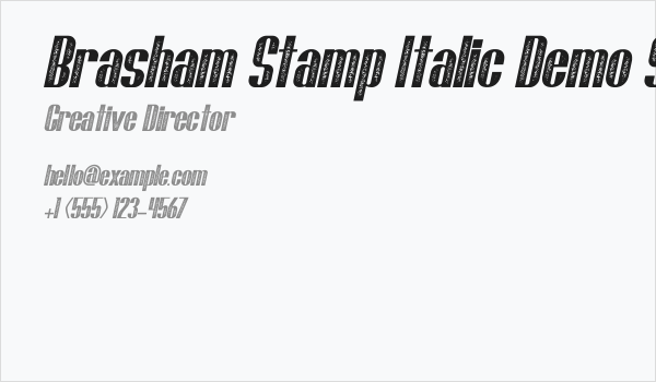Brasham Stamp Italic Demo Stamp Italic Business Card