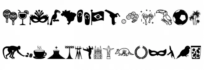Brasil Icons Caratteri MAIUSCOLE