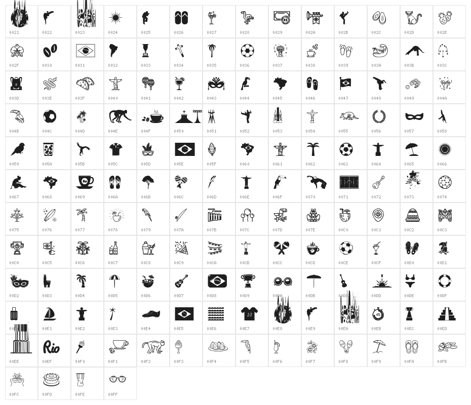 Brasil Icons Character Map