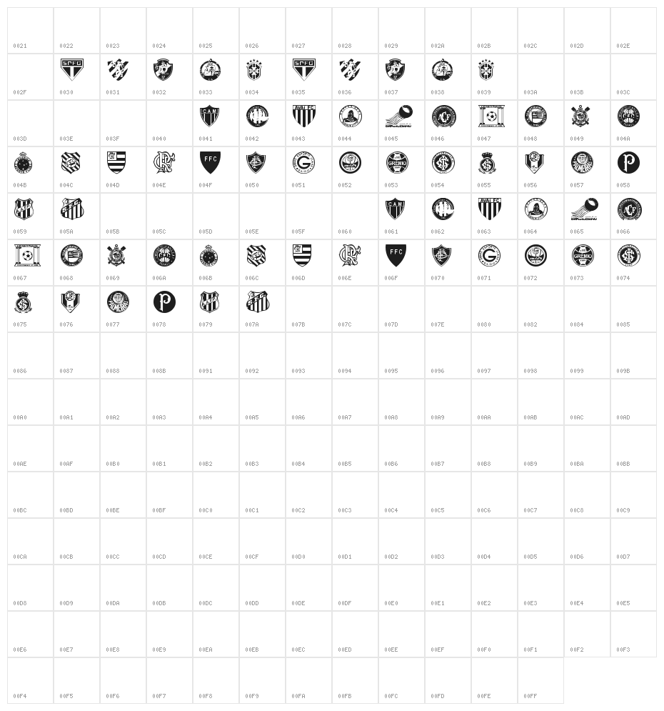 Brasileirão Character Map