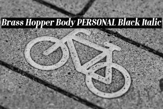 Brass Hopper Body PERSONAL Black Italic Font examples