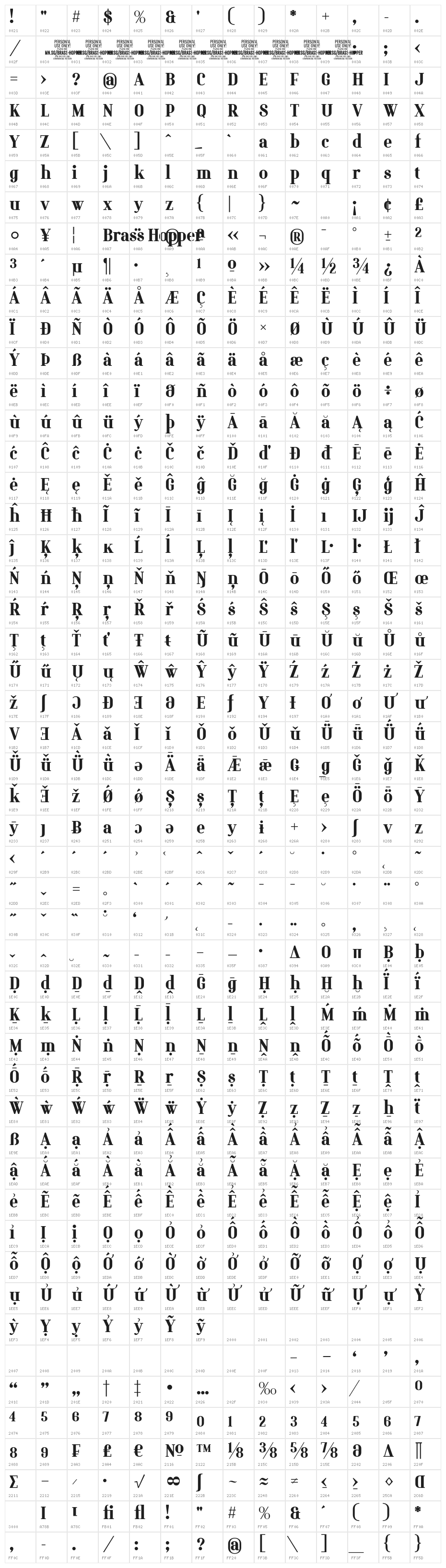 Brass Hopper Body PERSONAL Black Character Map