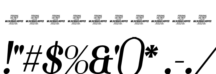 Brass Hopper Body PERSONAL Italic Font OTHER CHARS