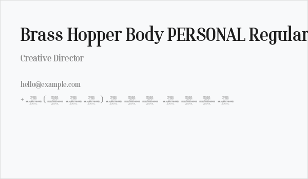Brass Hopper Body PERSONAL Regular Business Card