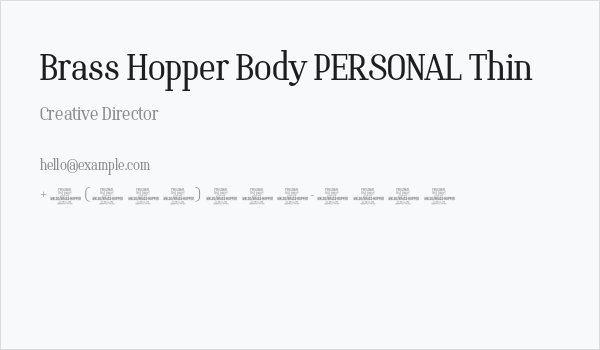 Brass Hopper Body PERSONAL Thin Business Card