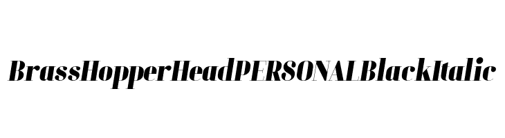 Brass Hopper Head PERSONAL Black Italic  フリーフォントのダウンロード