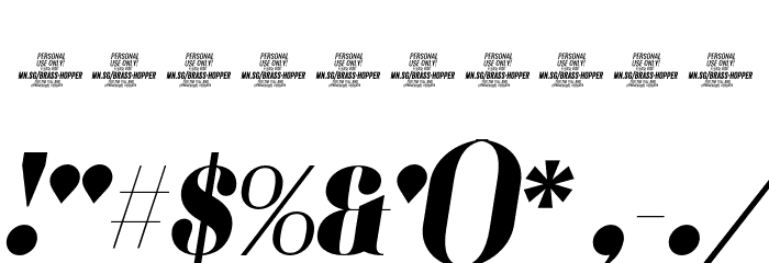 Brass Hopper Head PERSONAL Black Italic Font OTHER CHARS